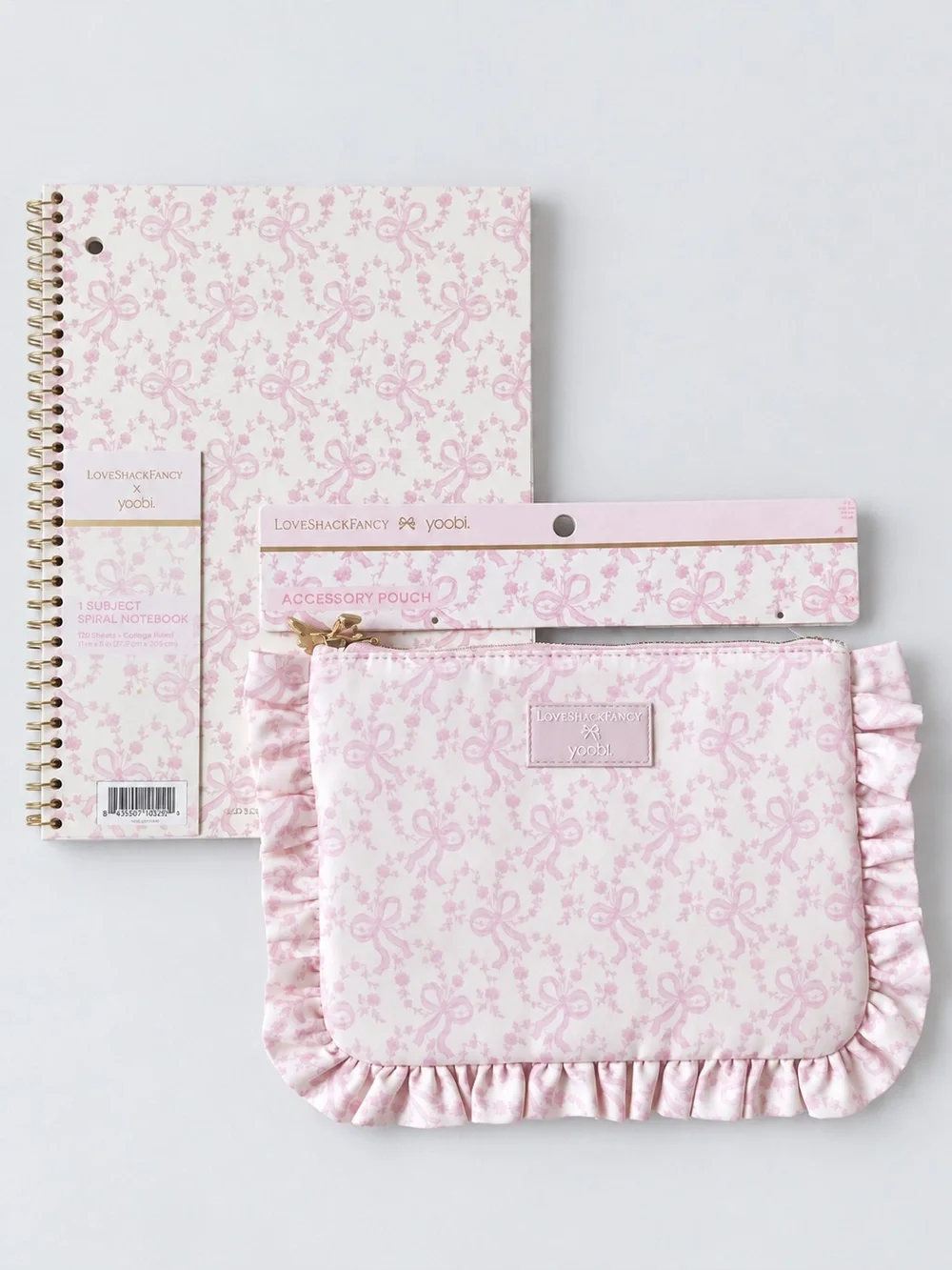 LoveShackFancy Coquette Bow Notebook and Accessory Pouch Set